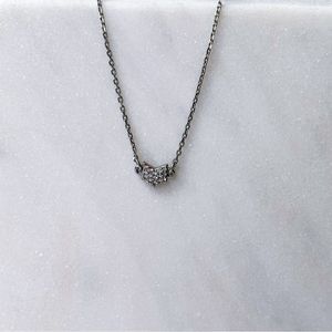 NWOT BaubleBar Rhinestone Chevron Layering Necklace in Silver Tone